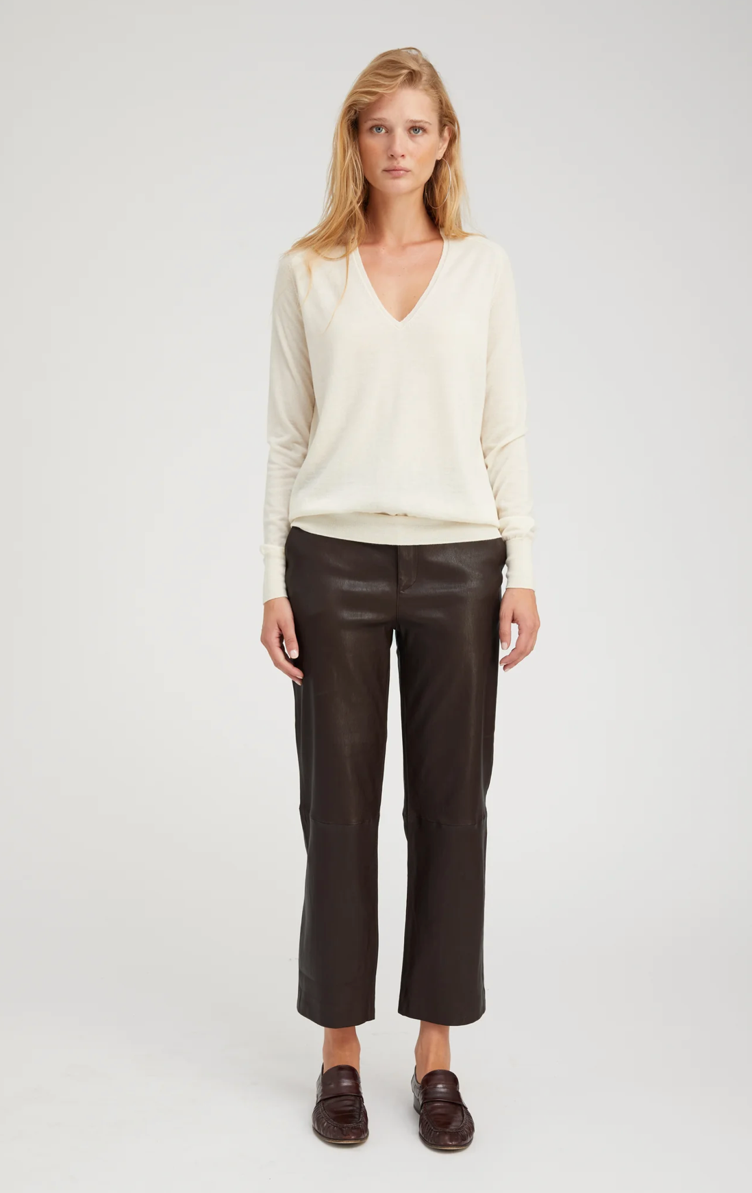 Americano Leather Cropped Trousers