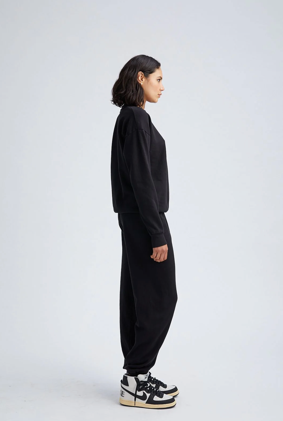 Black Glossy Heart Sweatpants