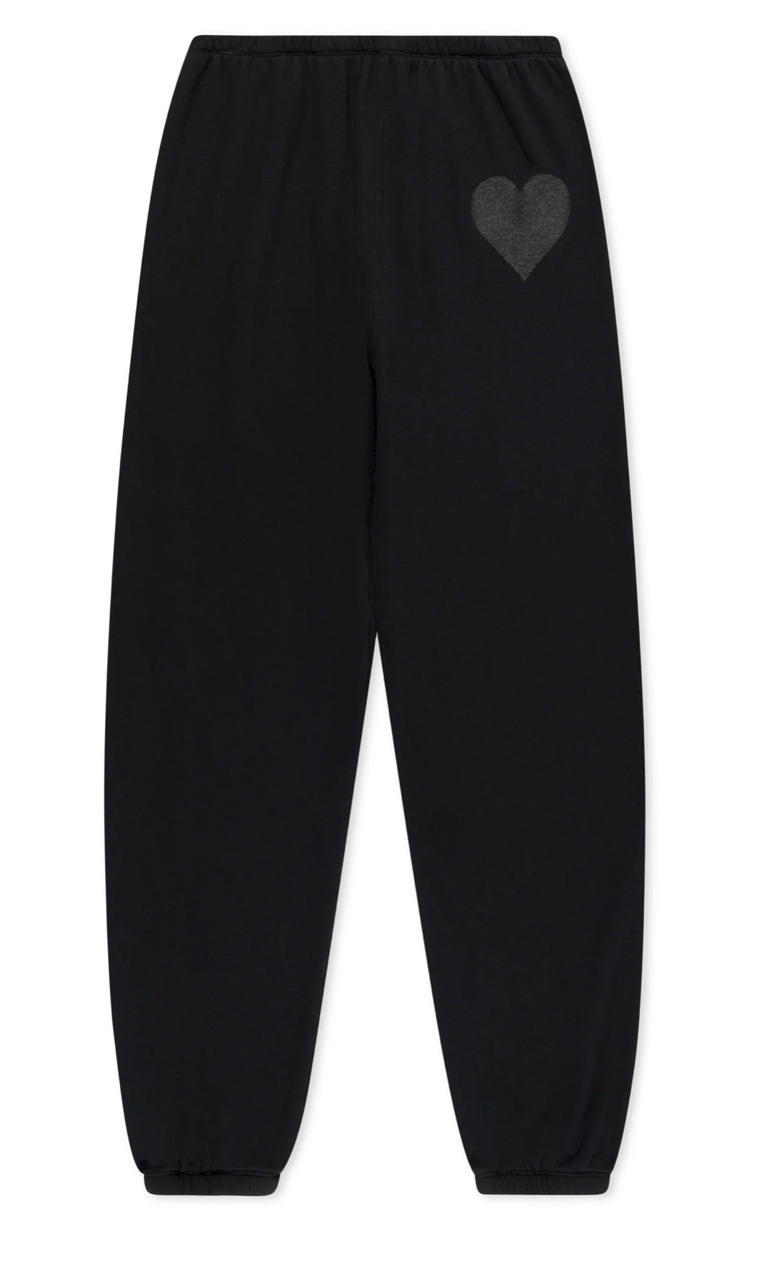Black Glossy Heart Sweatpants