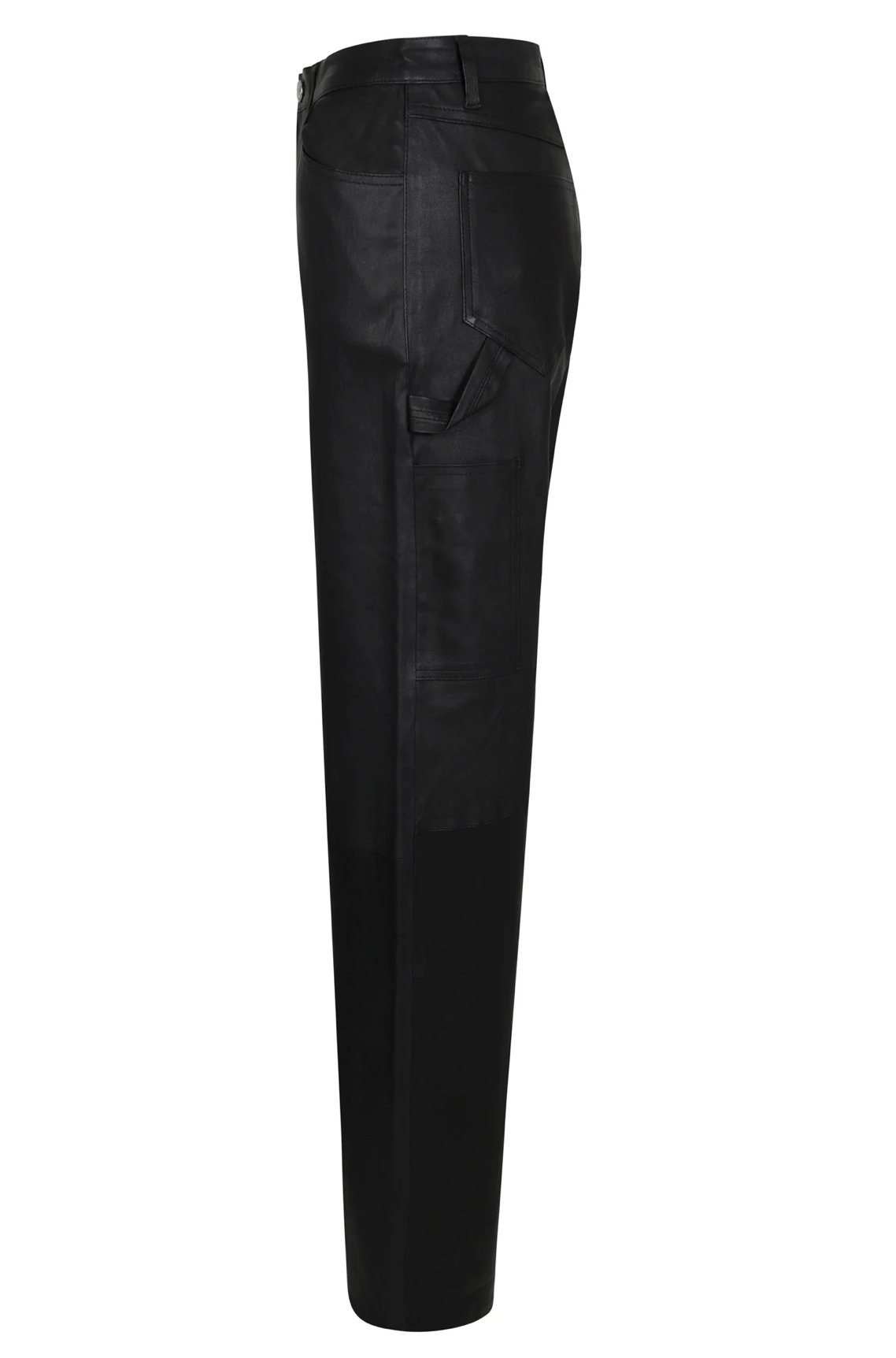 Black Leather Carpenter Pants