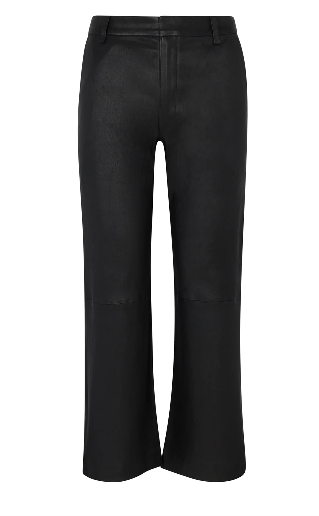 Black Leather Cropped Trousers