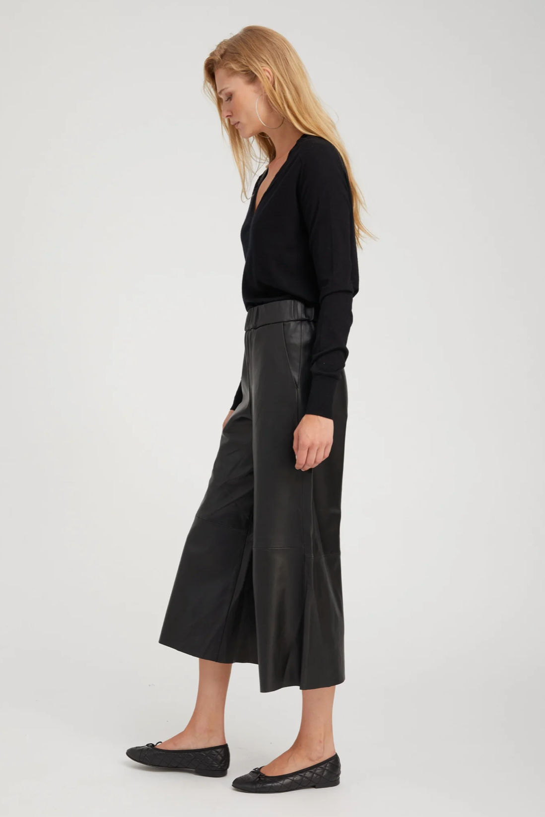 SPRWMN Black Leather Culotte