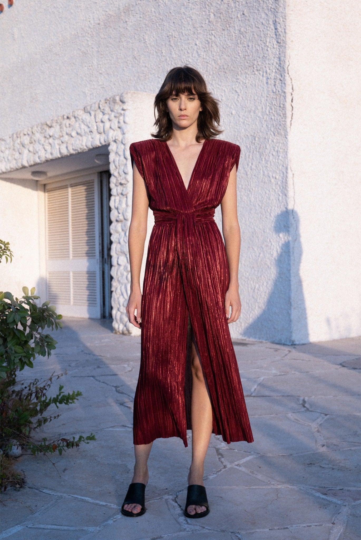 Donna Dress in Ruby Wine