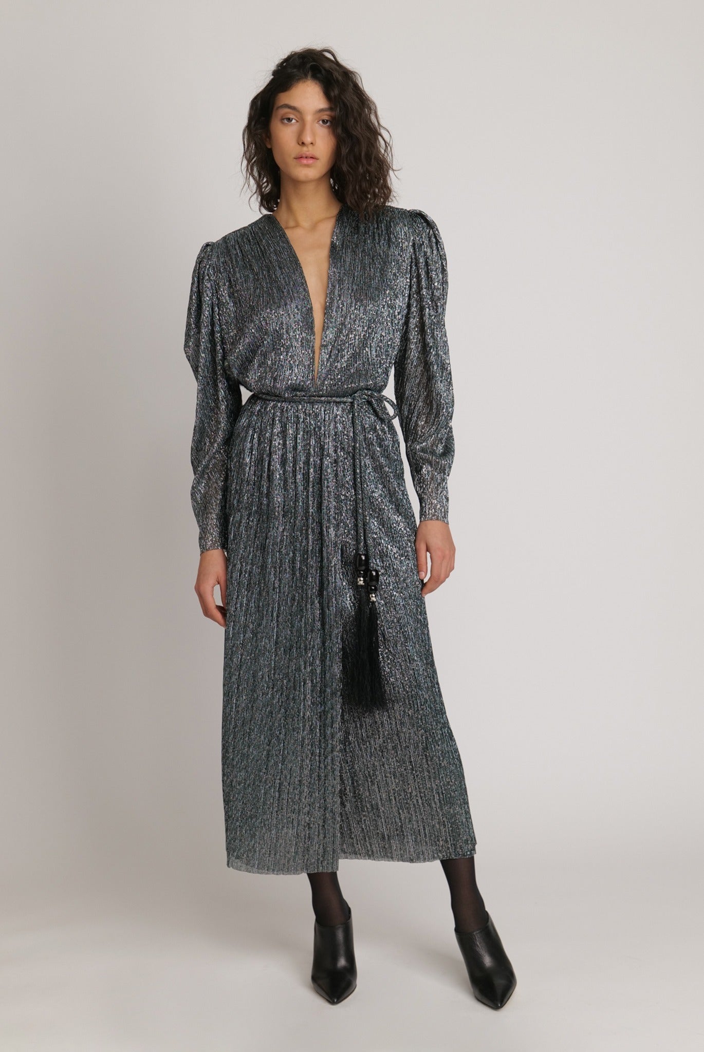 Gabriel Dress in Silver Teal