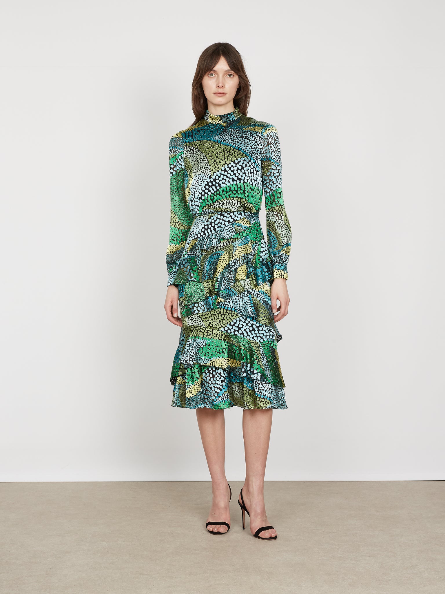 Isa Ruffle Dress in Jungle