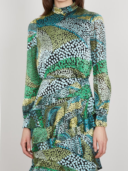 Isa Ruffle Dress in Jungle