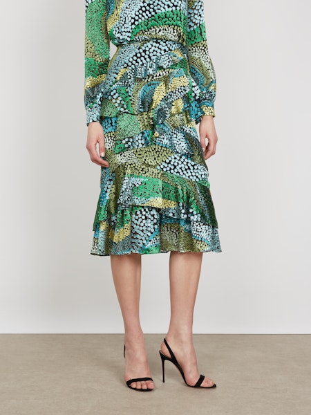 Isa Ruffle Dress in Jungle