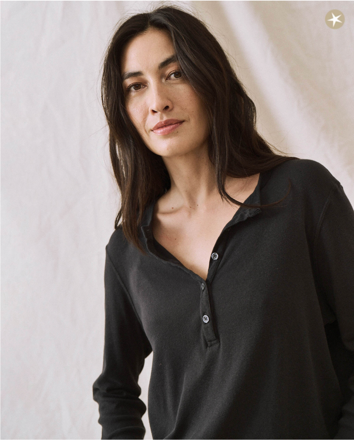 The Slim Recycled Rib Henley. Night