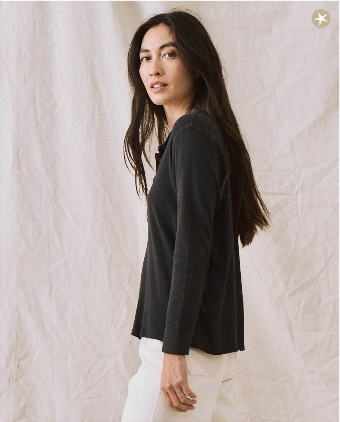 The Slim Recycled Rib Henley. Night