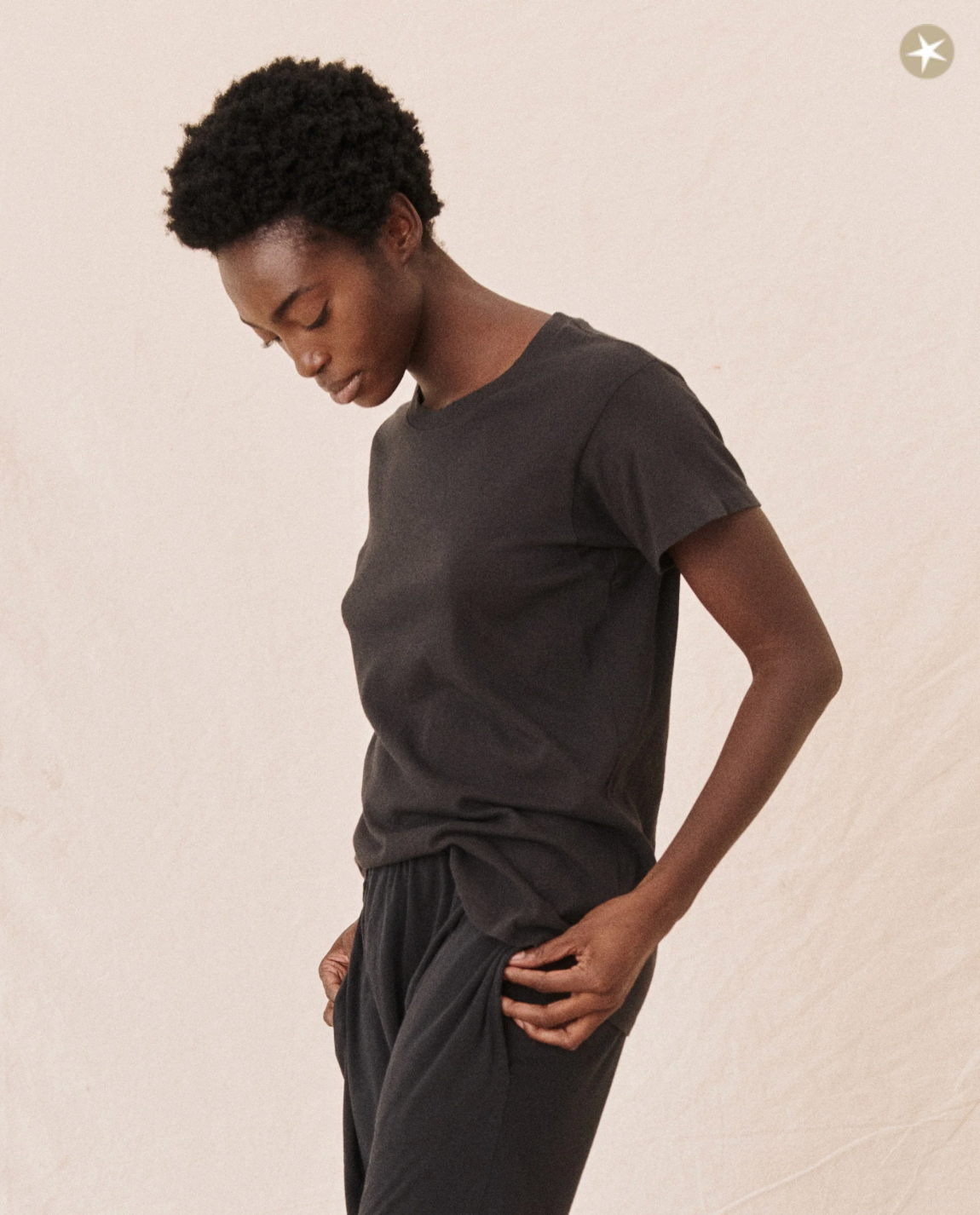 The Slim Tee. Almost Black