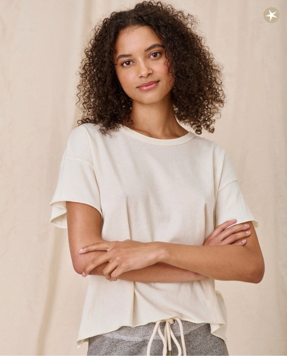 The Crop Tee. Washed White