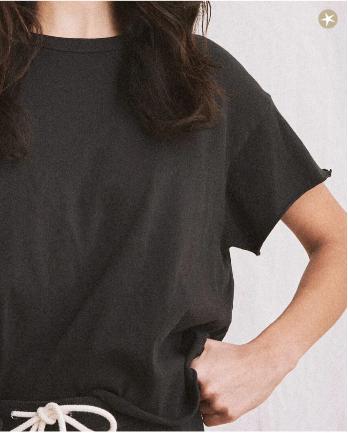 The Crop Tee. Almost Black