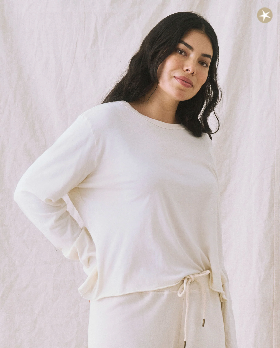 The Long Sleeve Crop Tee. Washed White