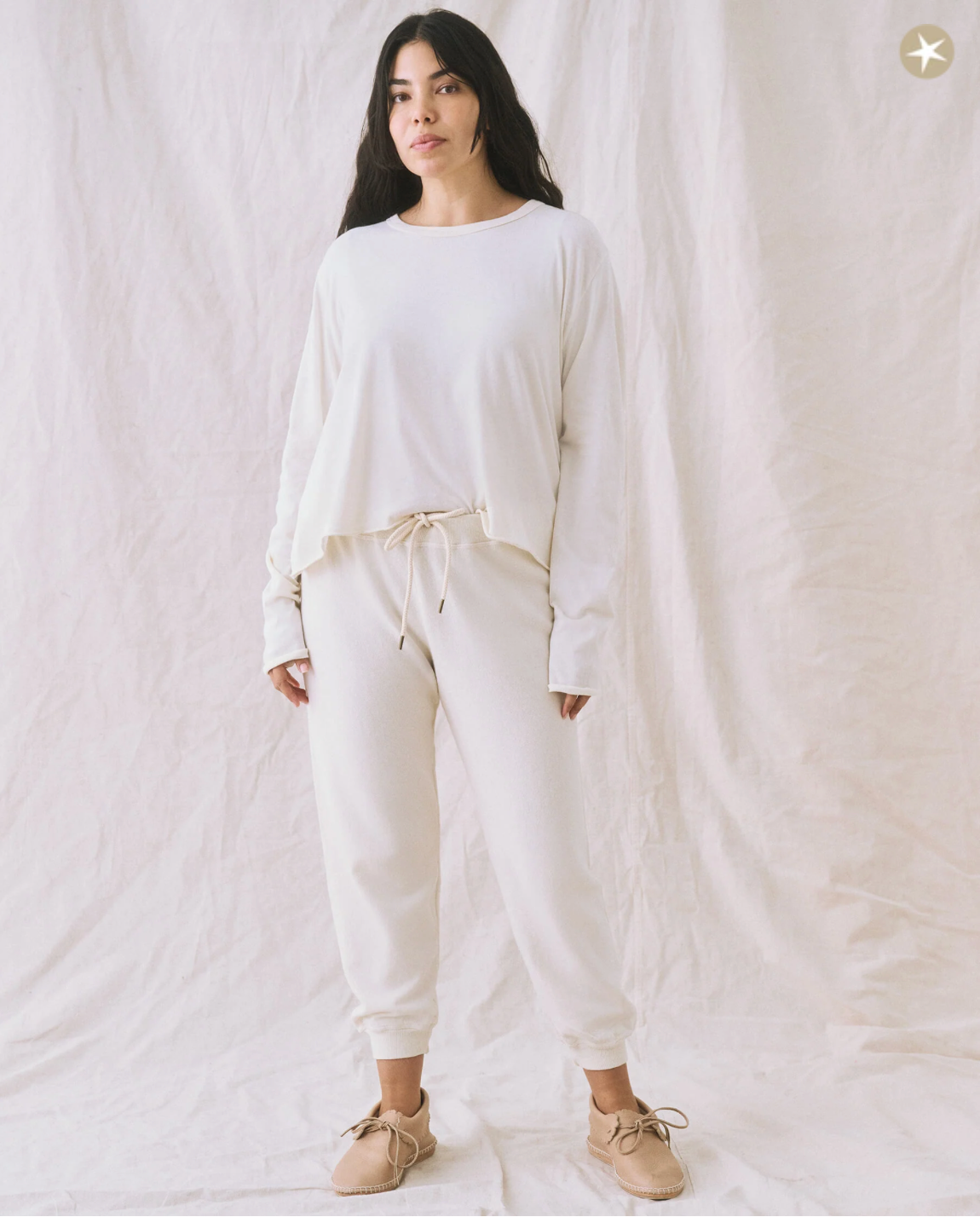 The Long Sleeve Crop Tee. Washed White