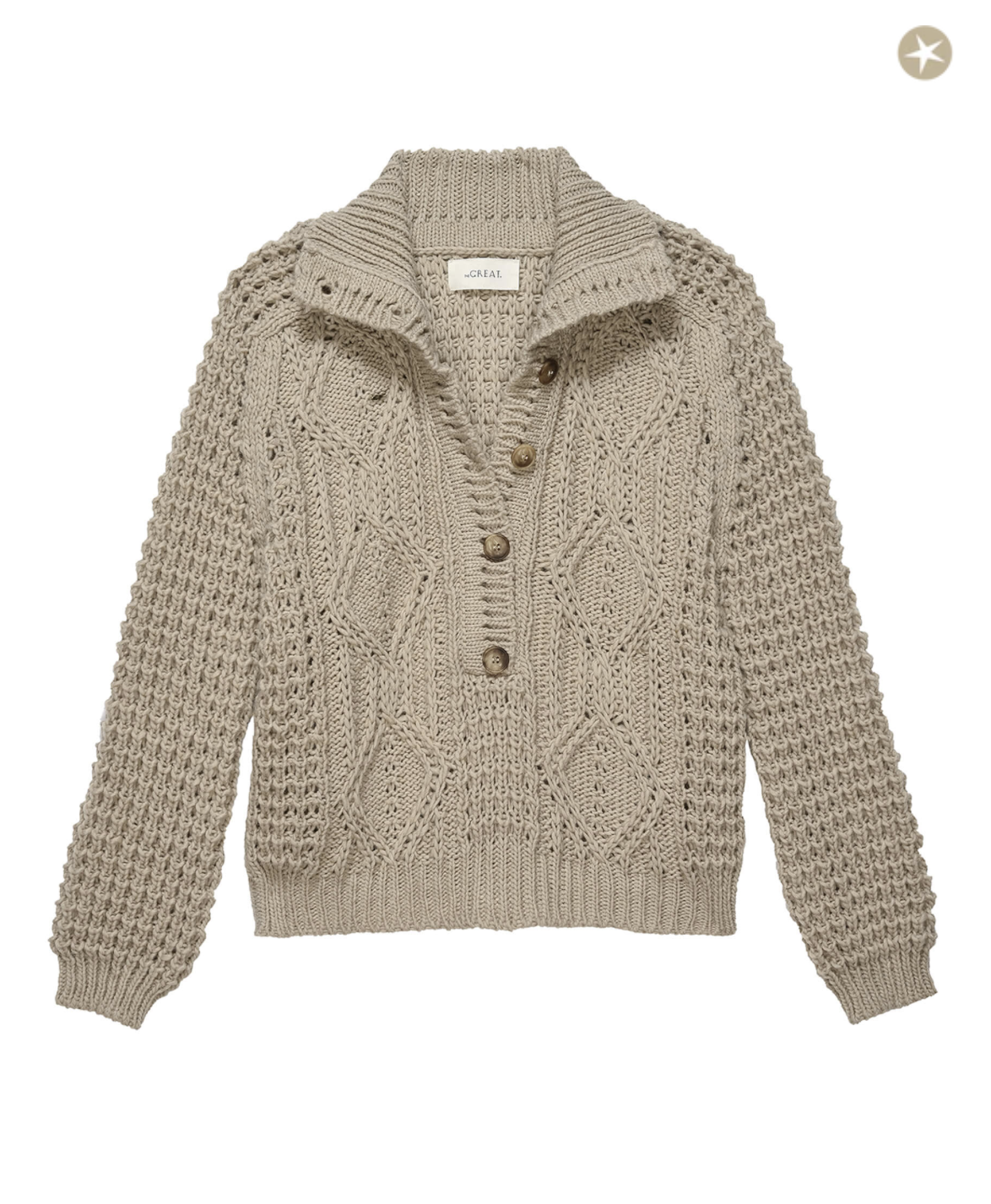 The Cozy Cable Pullover. Oat