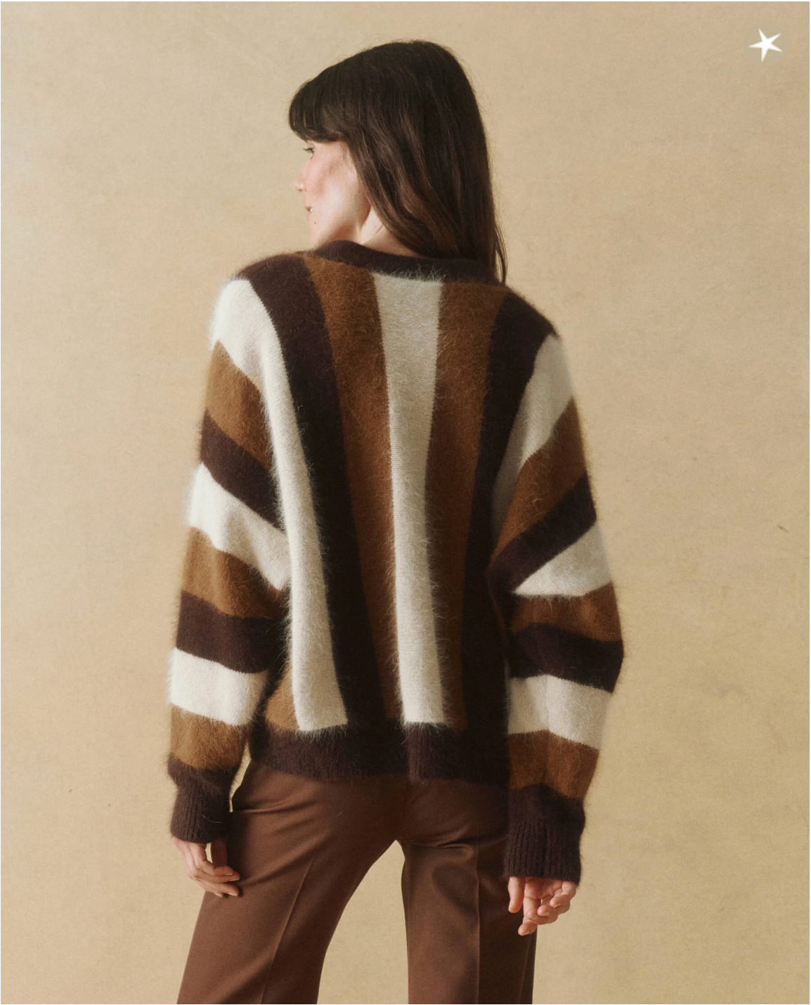 The Fluffy Slouch Cardigan. Hickory Stripe