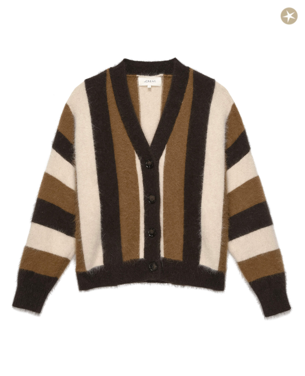 The Fluffy Slouch Cardigan. Hickory Stripe