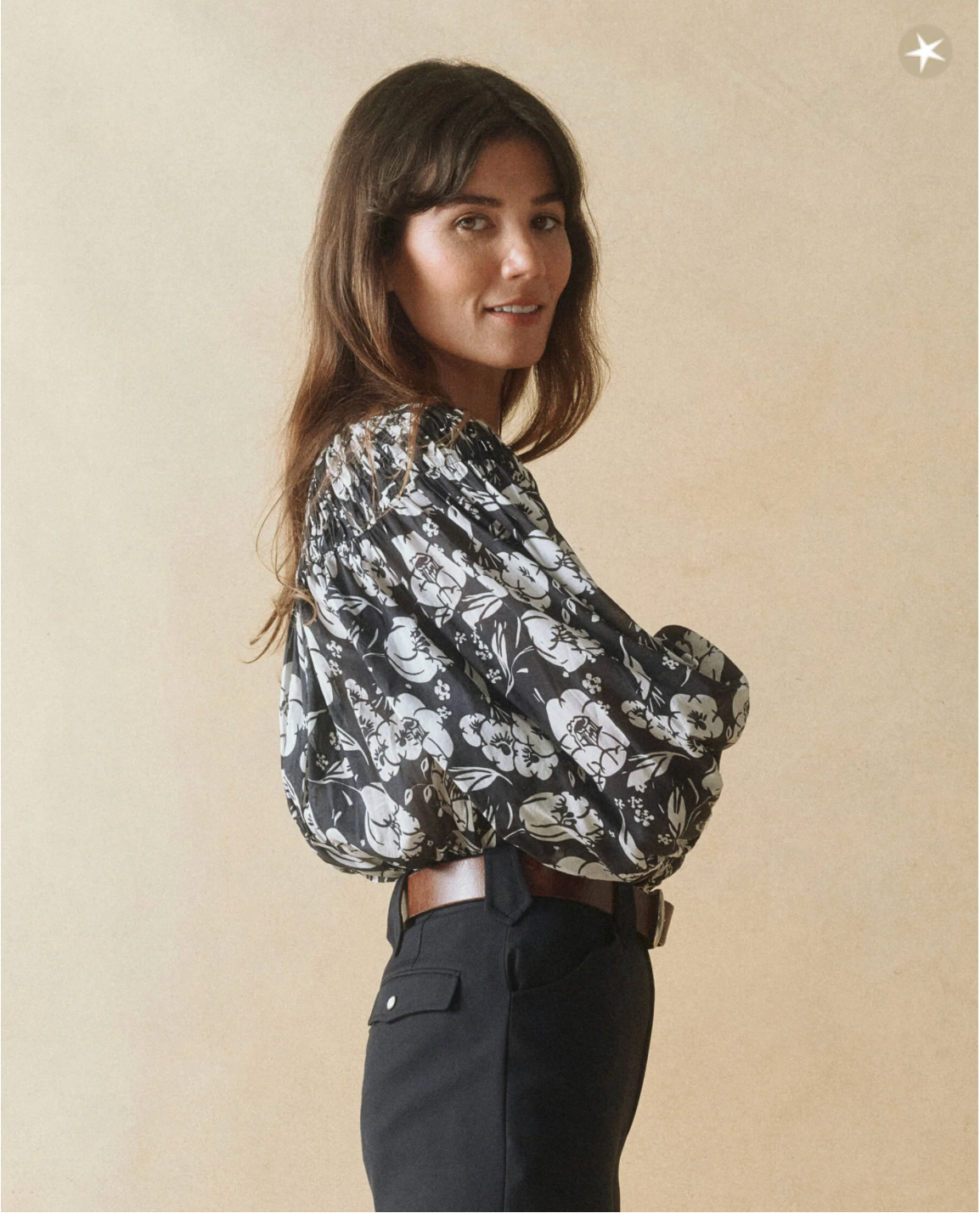 The Swift Top. Navy Whisper Floral