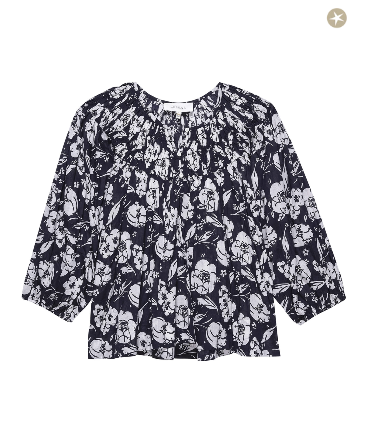 The Swift Top. Navy Whisper Floral