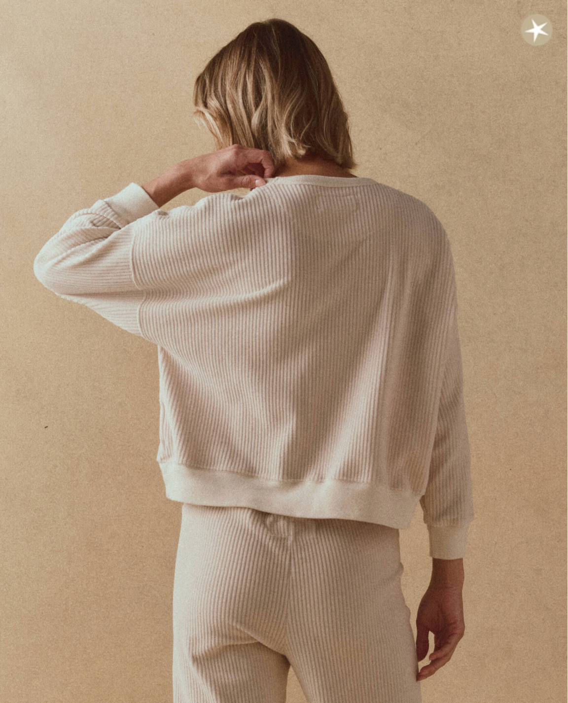 The Corduroy Teammate Sweatshirt. Washed White