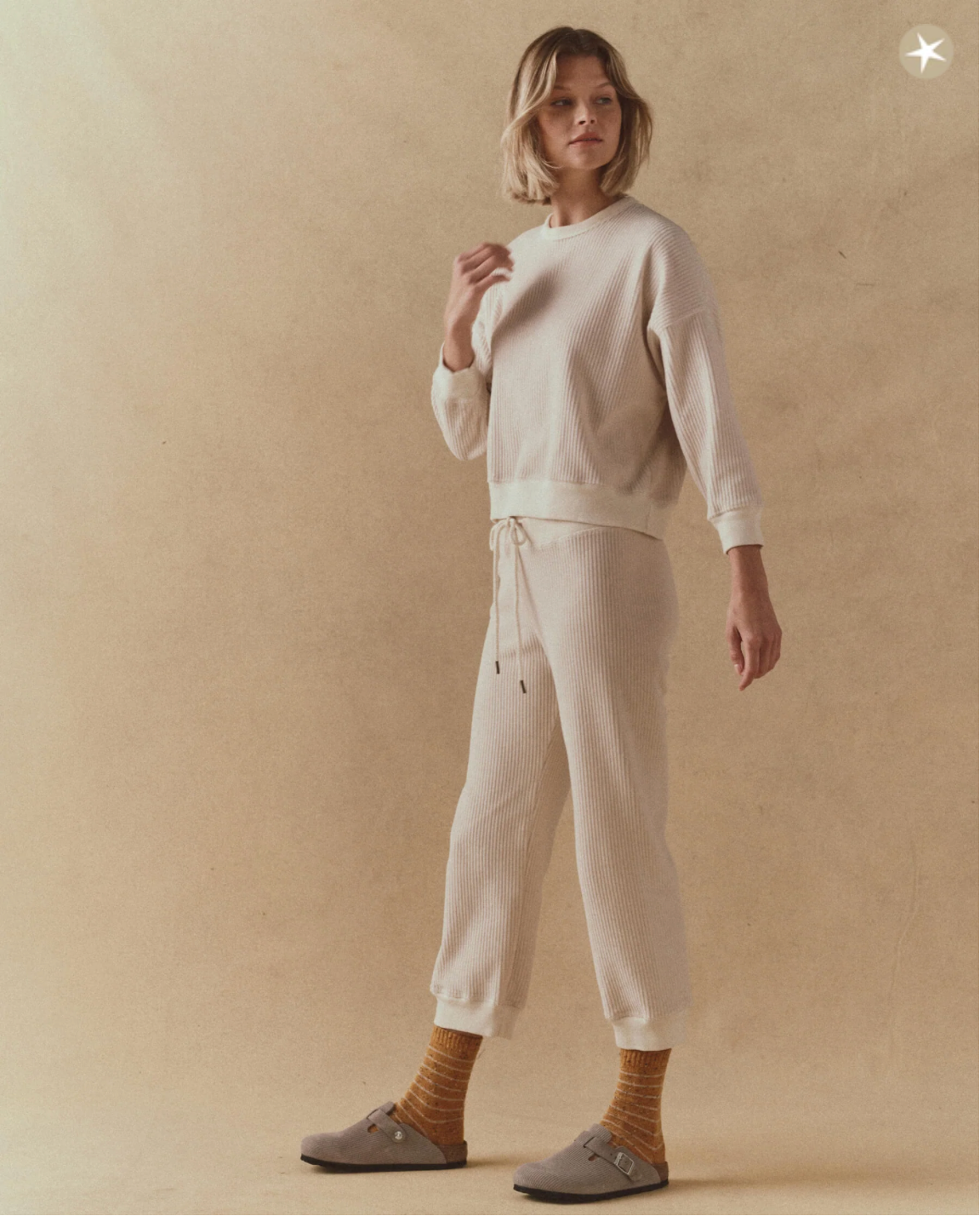 The Corduroy Teammate Sweatshirt. Washed White