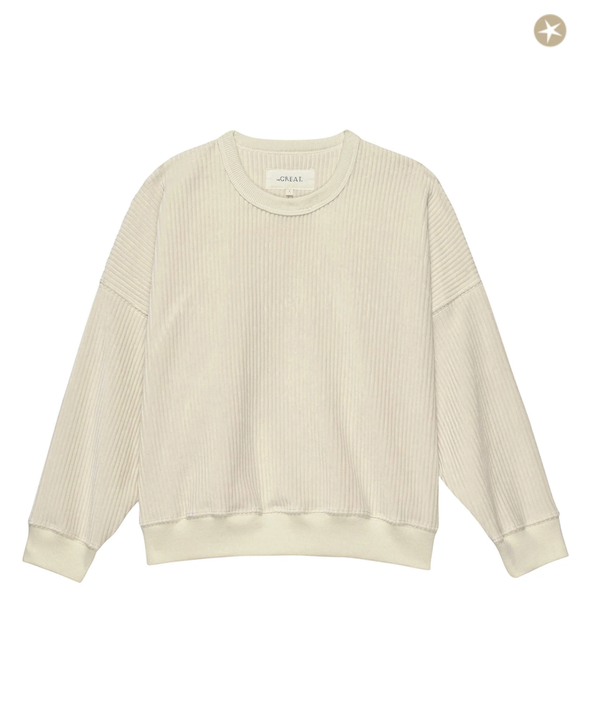 The Corduroy Teammate Sweatshirt. Washed White