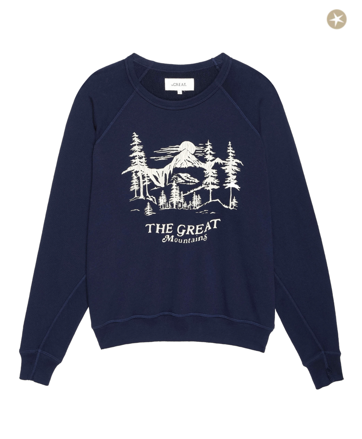 The College Sweatshirt. True Navy with Snowdrift Graphic
