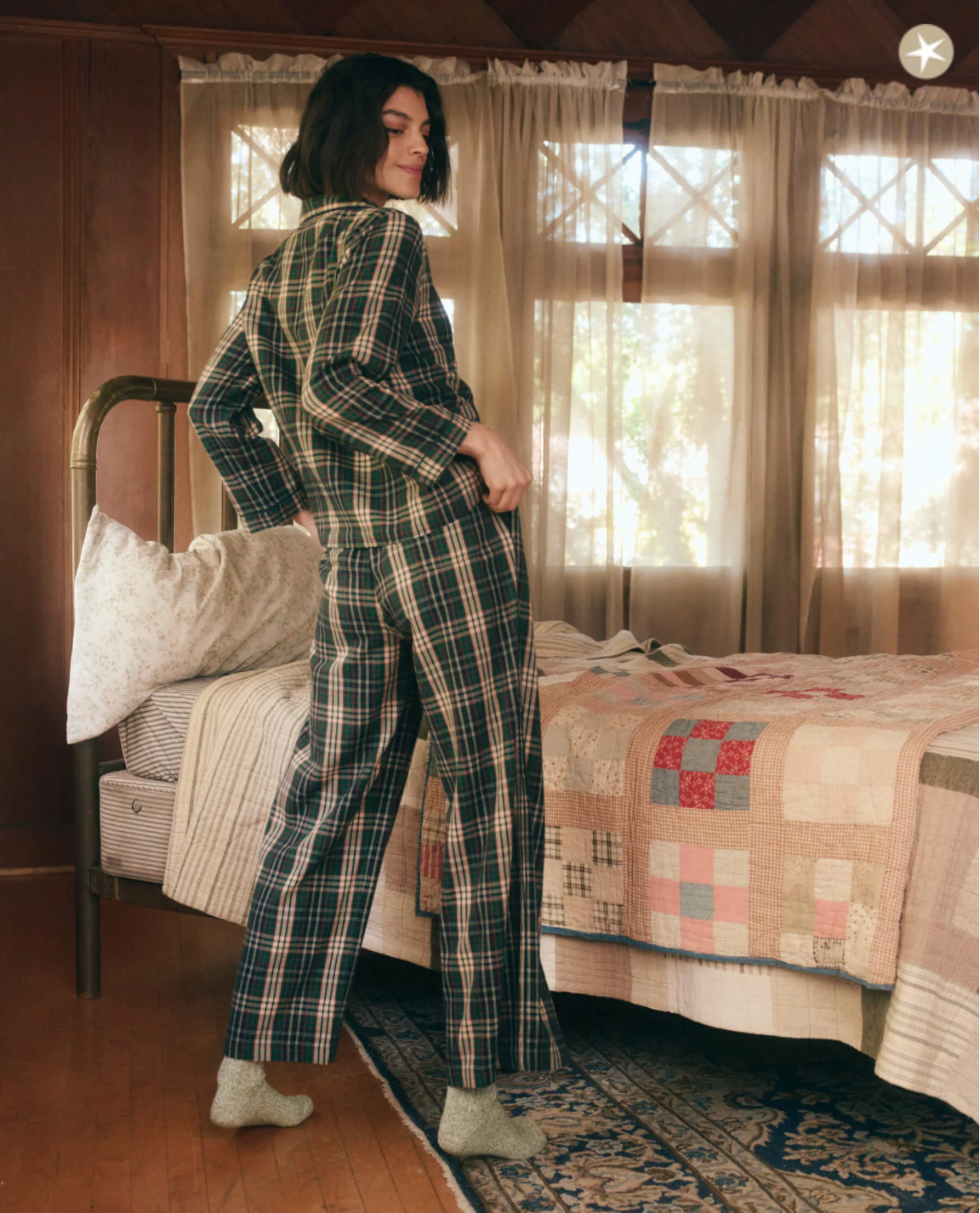 The Shrunken Pajama Top. Pine Needle Plaid