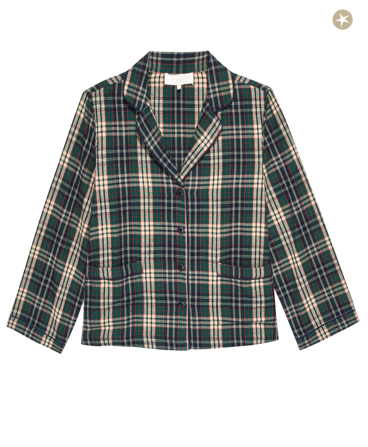 The Shrunken Pajama Top. Pine Needle Plaid