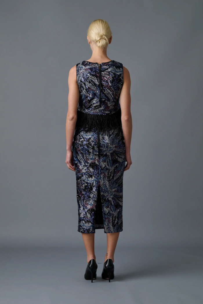 Midnight Abstract Floral Skirt