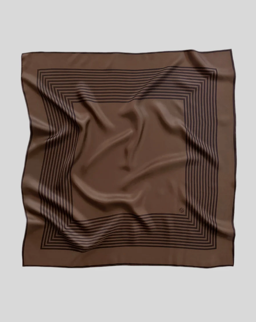 STRIPED SCARF | CHOCOLATE & ESPRESSO | 80 CM