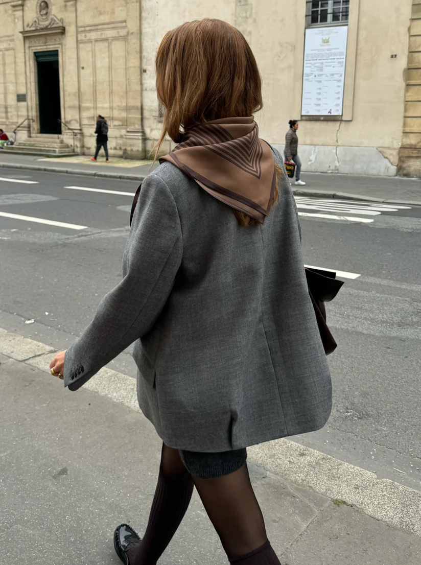 STRIPED SCARF | CHOCOLATE & ESPRESSO | 80 CM