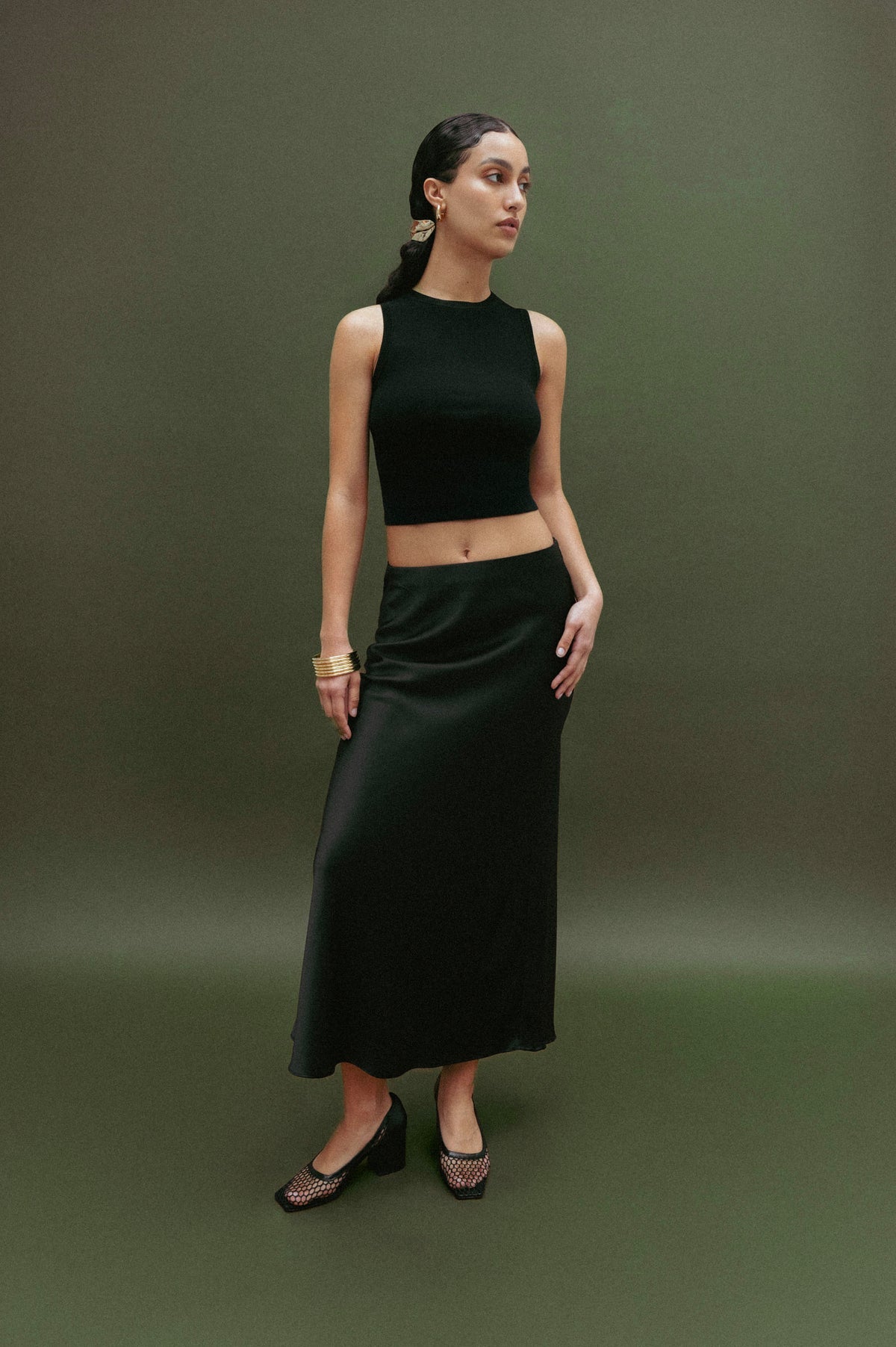 Nova Balles Black Mesh Pumps