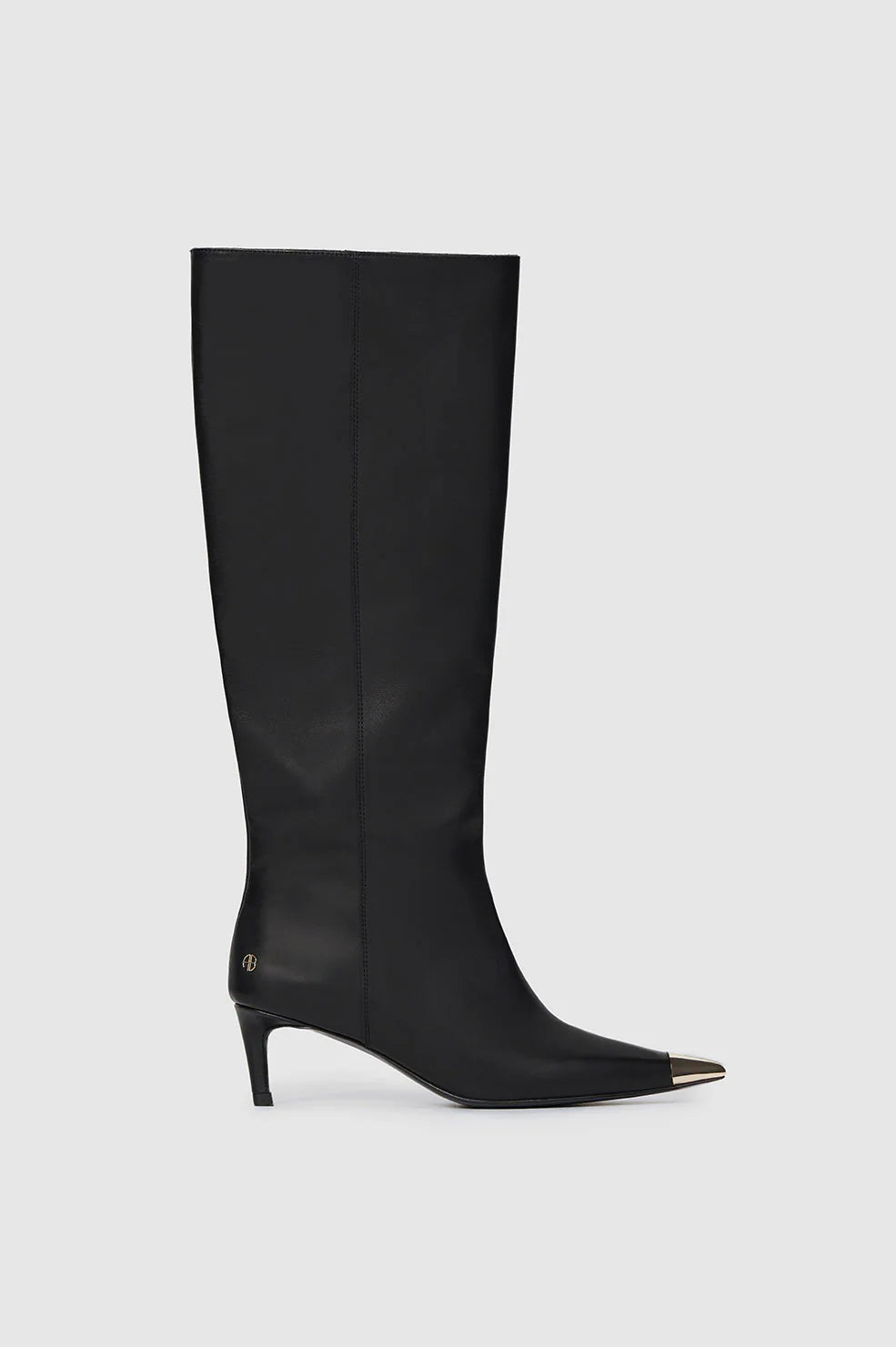 Tall Nina Boots with Metal Toe Cap in Black