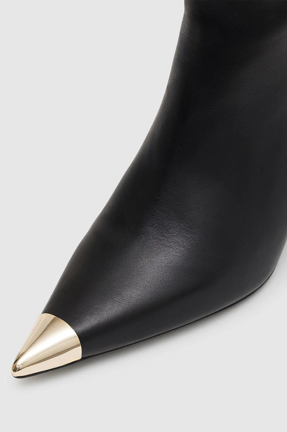 Tall Nina Boots with Metal Toe Cap in Black