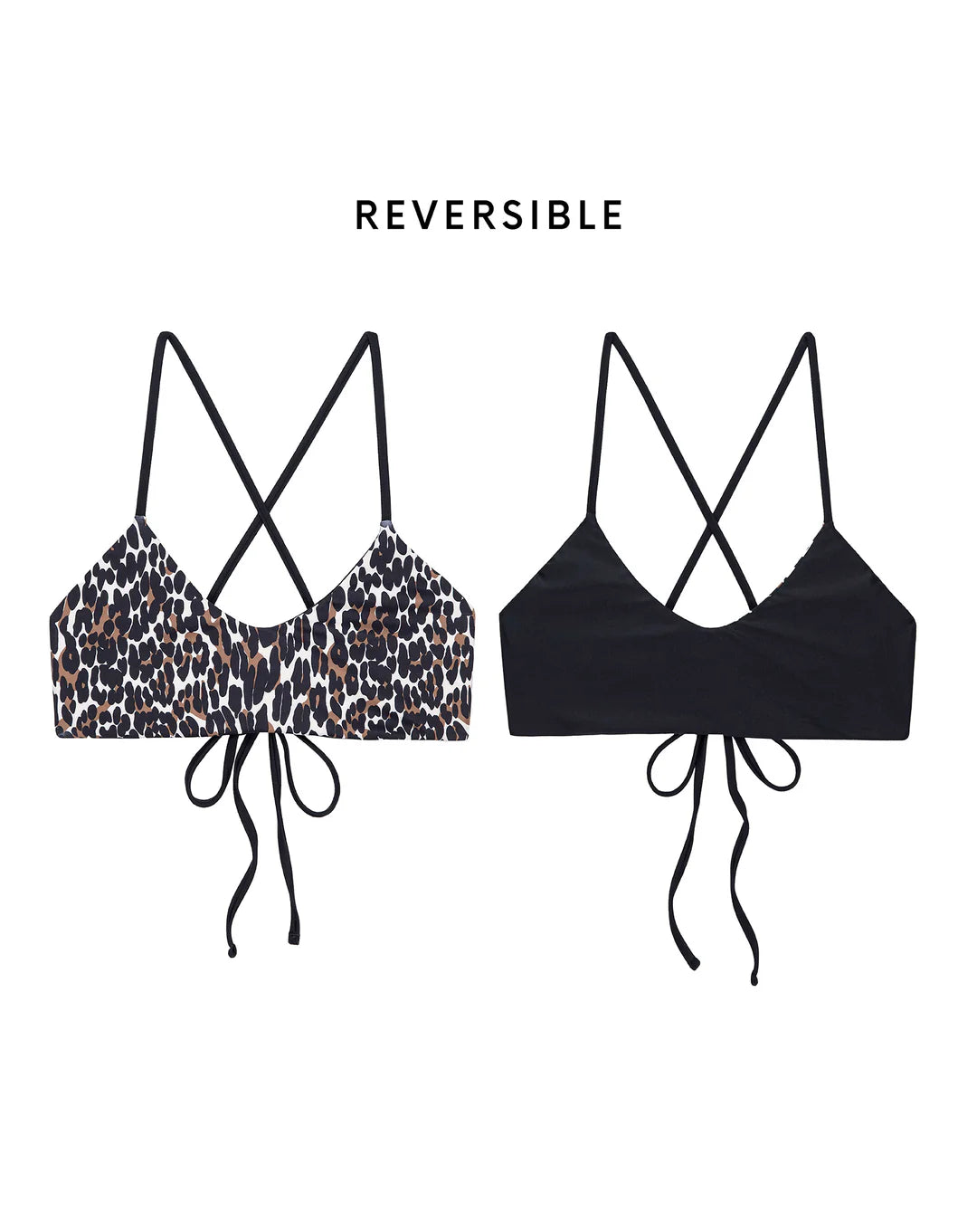 The Reversible Bralette in Leopard & Black
