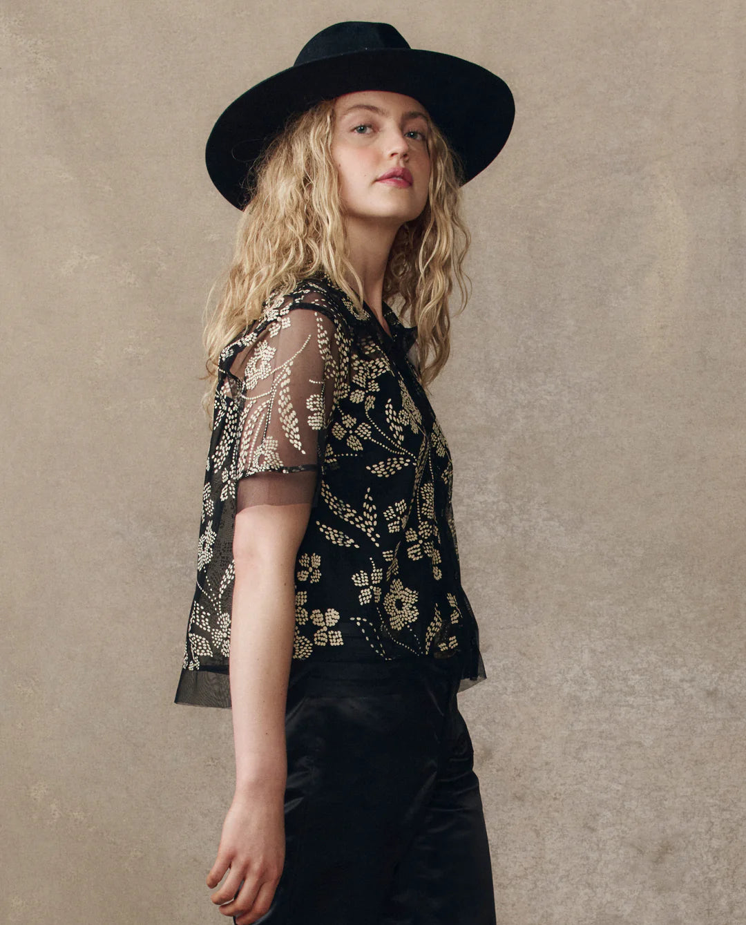 The Cotillion Top. Brocade Floral