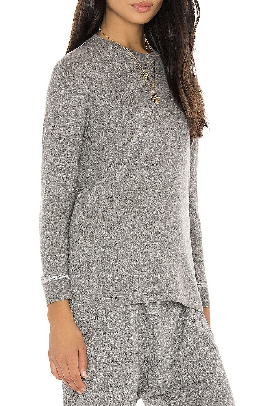 The Long Sleeve Slim Tee. Heather Grey