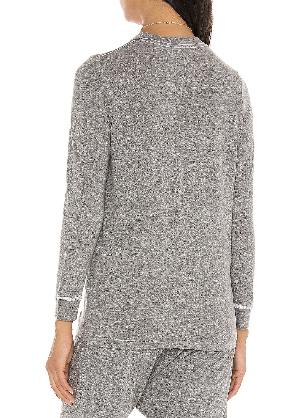 The Long Sleeve Slim Tee. Heather Grey