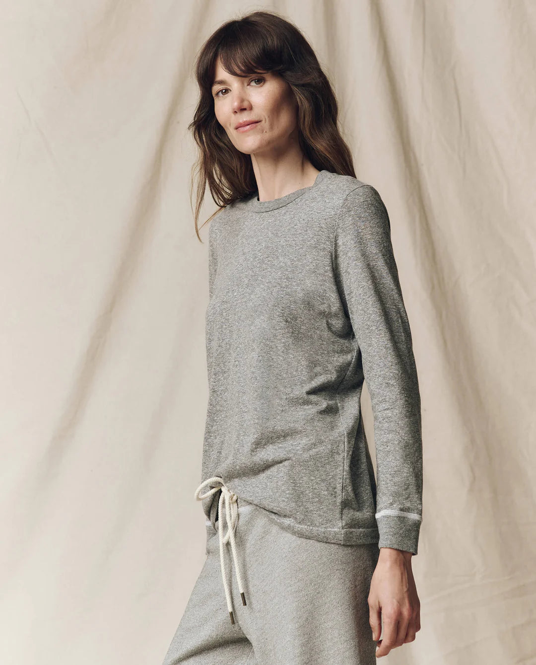 The Long Sleeve Slim Tee. Heather Grey