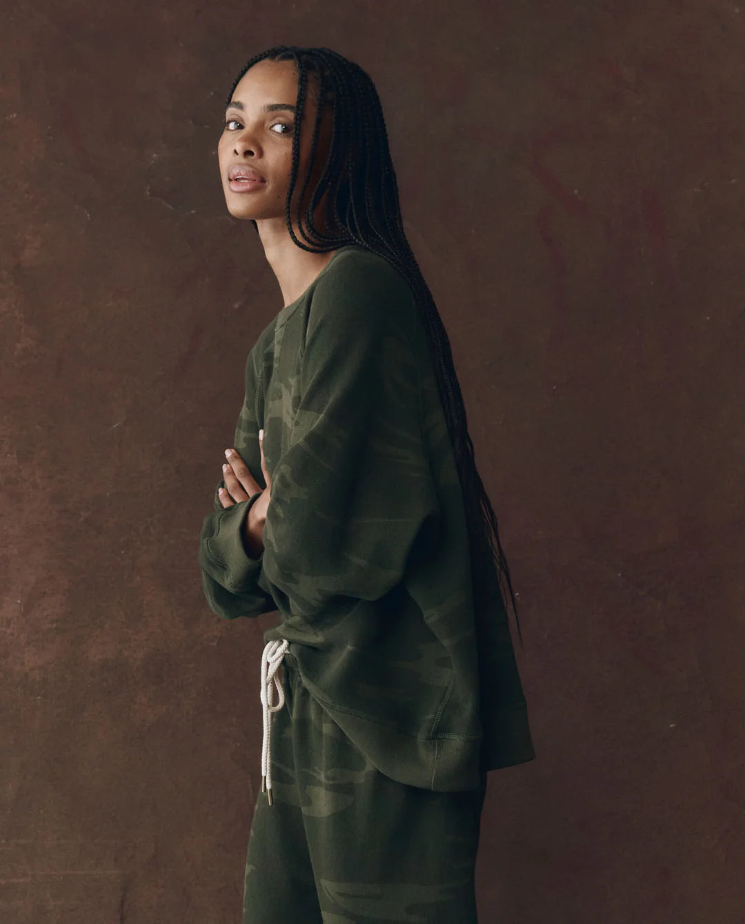 The Slouch Sweatshirt. Forest Camo