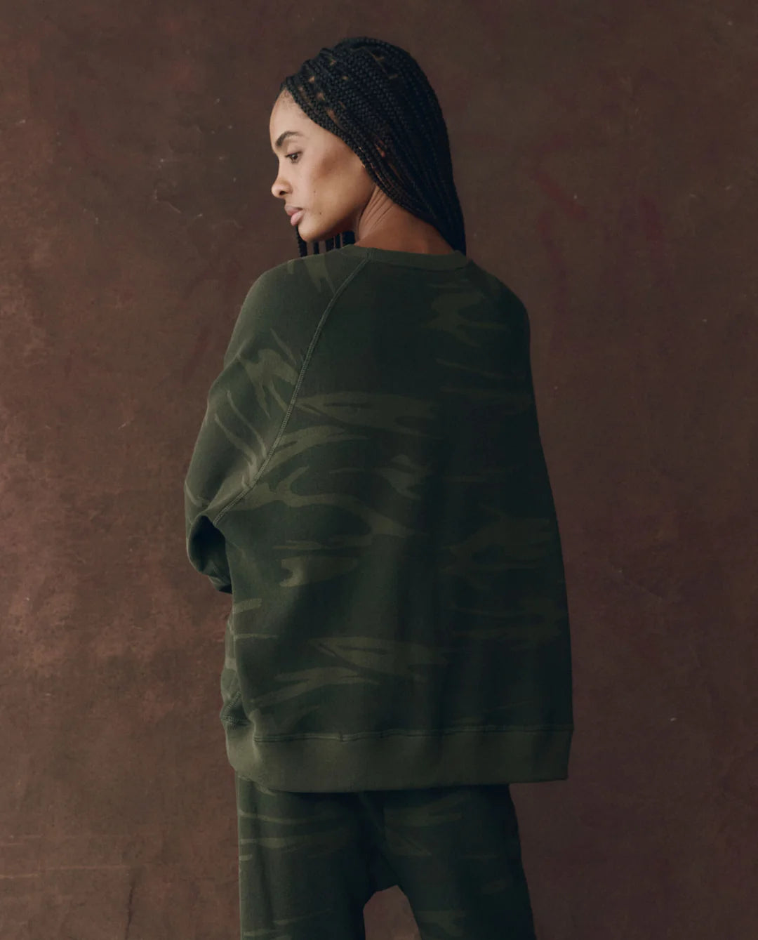 The Slouch Sweatshirt. Forest Camo