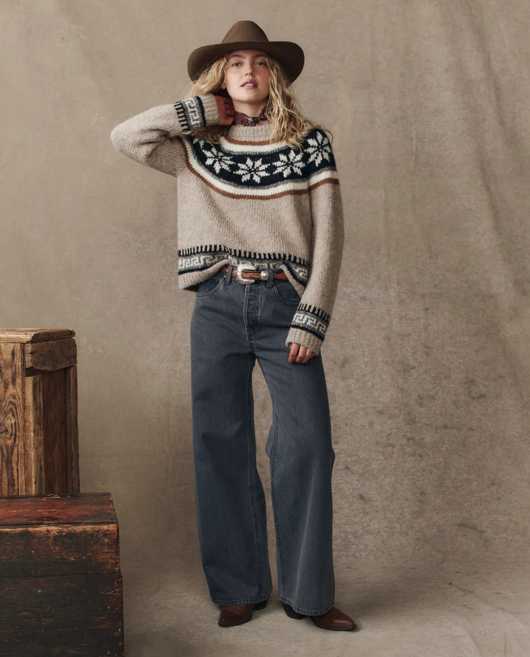 The Snowflake Fairisle Pullover. Oat