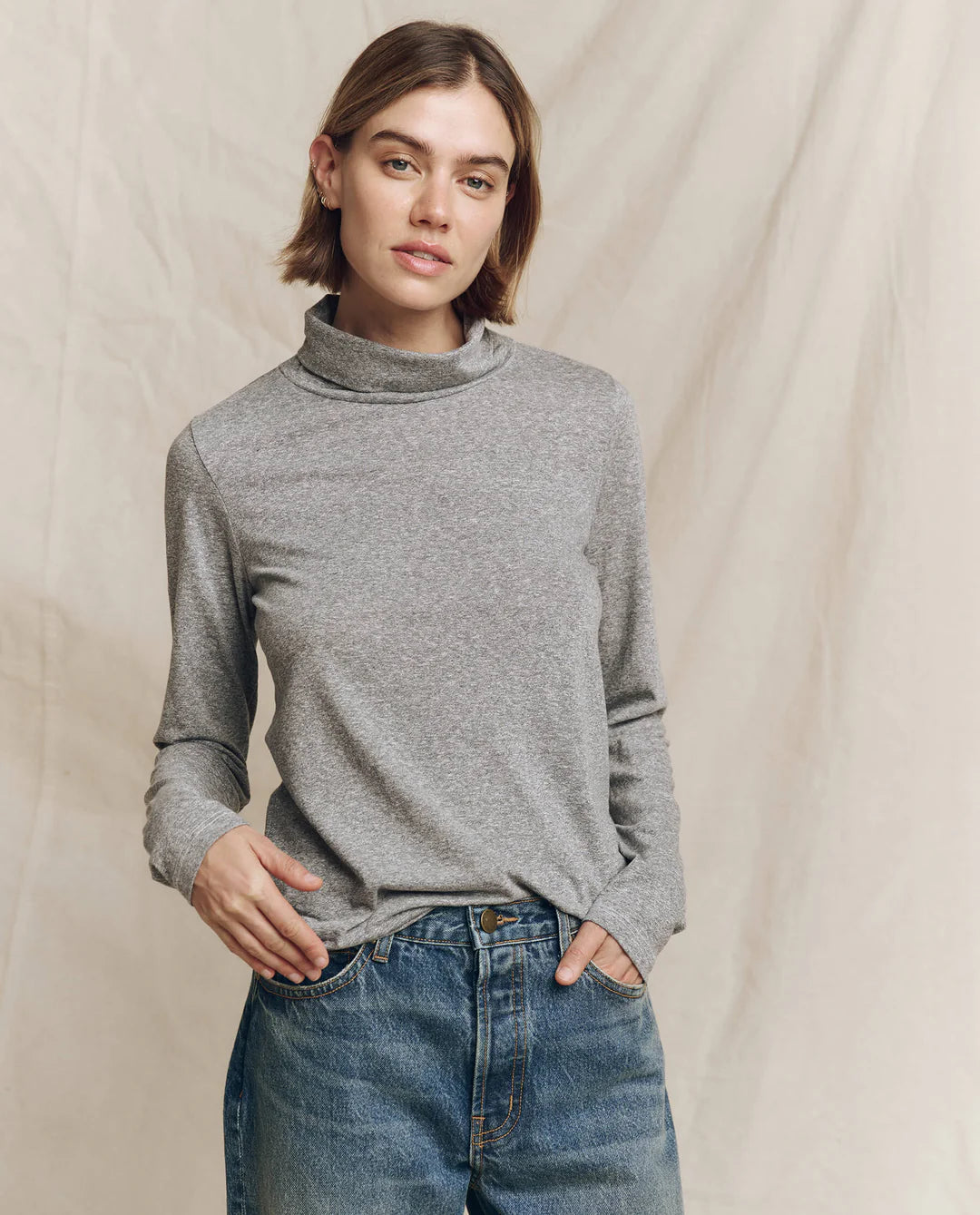 The Turtleneck. Heather Grey