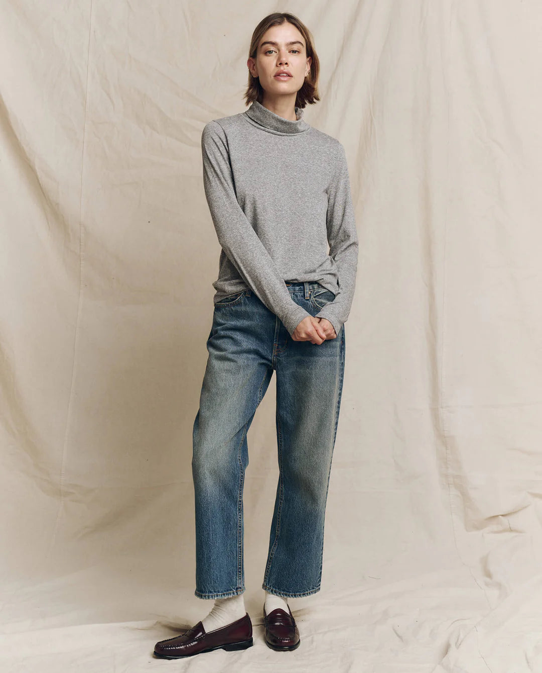 The Turtleneck. Heather Grey