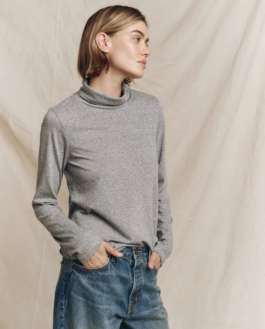 The Turtleneck. Heather Grey