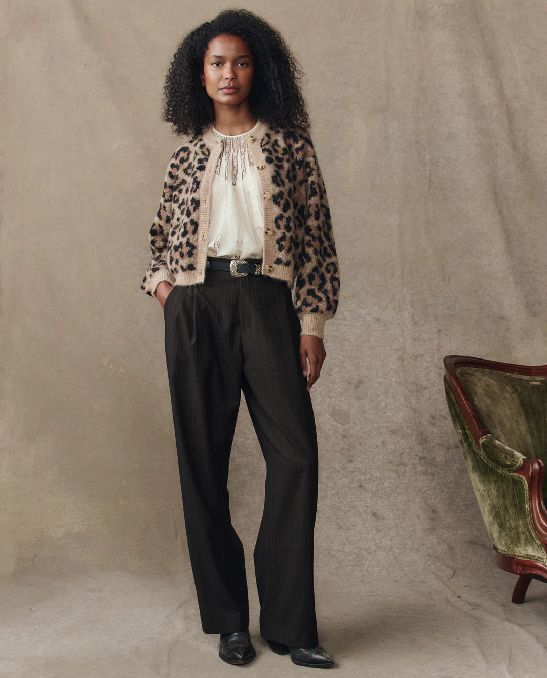 The Windsor Cardigan. Leopard