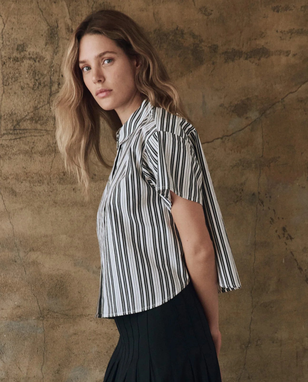 The Valor Top. Parchment Stripe