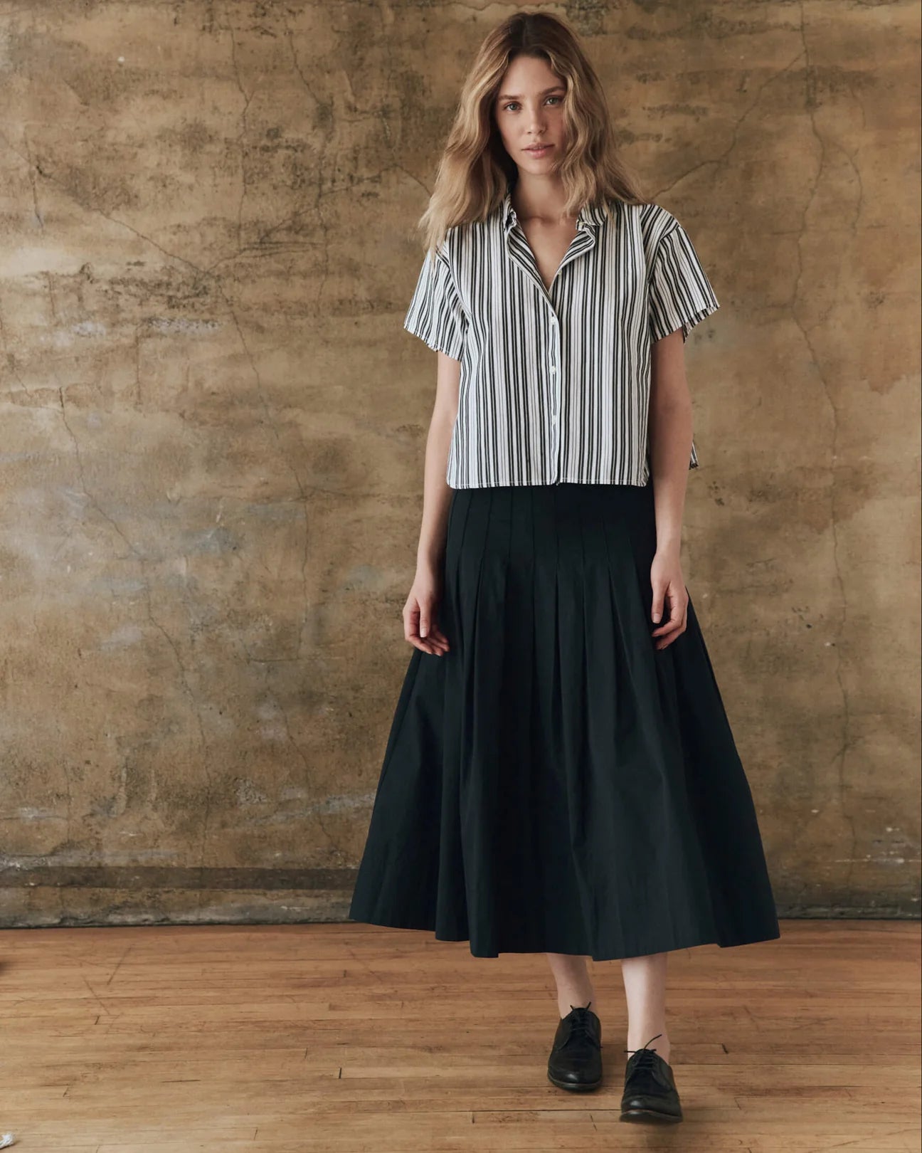 The Valor Top. Parchment Stripe