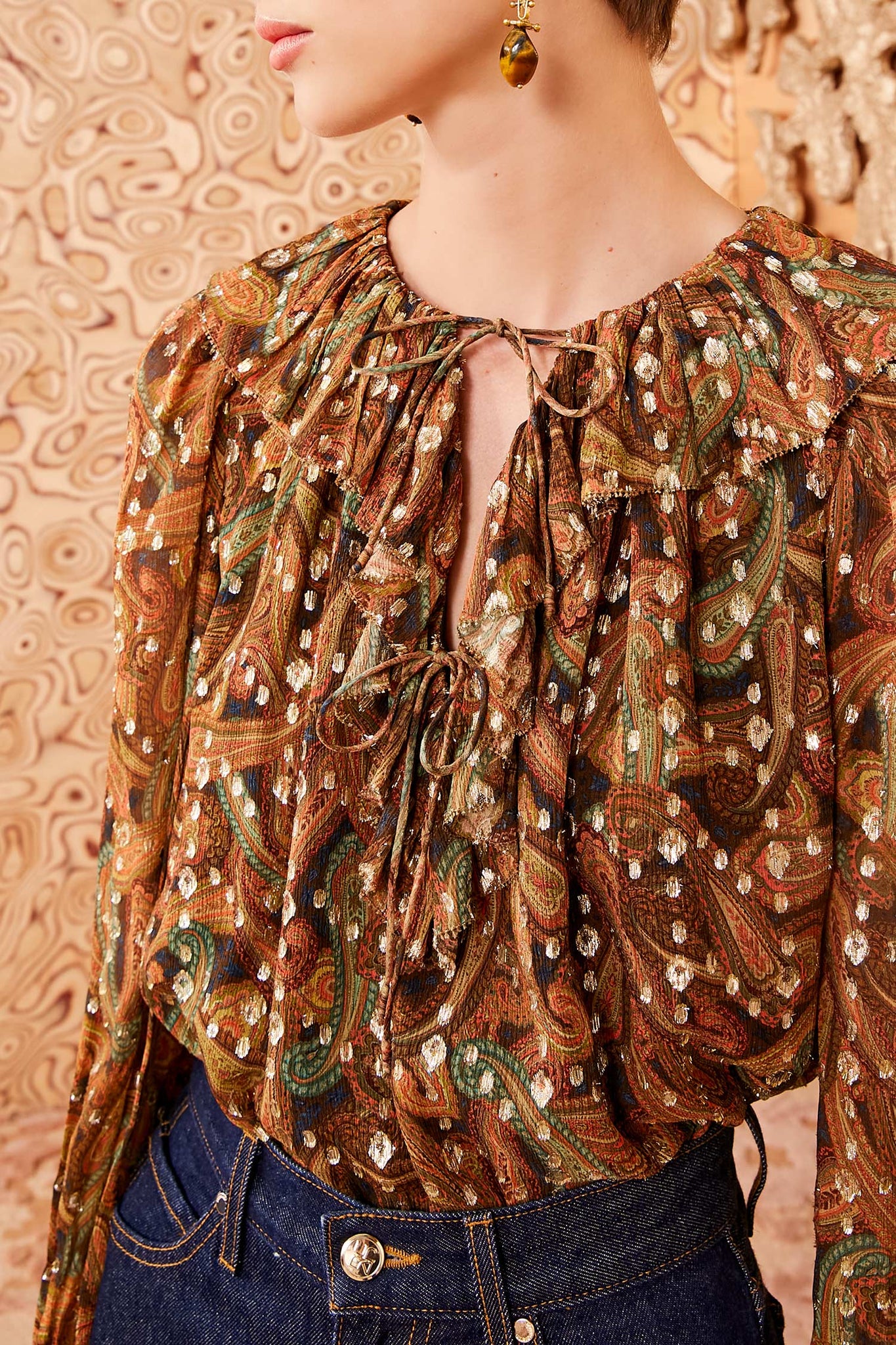 Emilie Blouse in Tiger's Eye